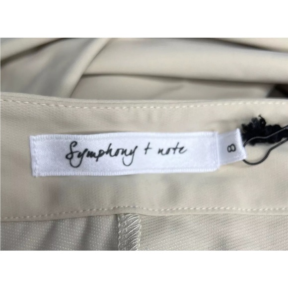 Symphony & Note Womens Side Zip Pull on Flared Leg Mid Rise Pants Taupe Sz 8 NWT - Picture 9 of 9